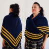 Dark Blue Outlander rent Shawl Wool Triangle winter sontag shawl Mohair Knit warm shoulder Claire Fraser anniversary gift Mom Sister