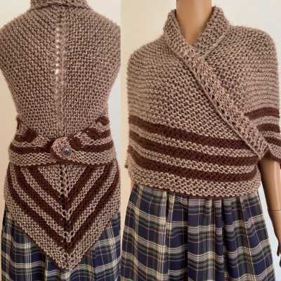 Brown Outlander Inspired Claire Shawl rent Carolina Shawl Triangle Wool Sontag Brown warm cowl Shoulders wrap