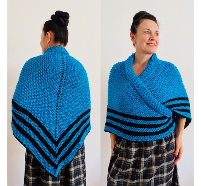  Turquoise Claire Outlander Shawl Wool Triangle Shawl celtic sontag shawl Mohair Knit warm shoulder anniversary gift Mom Her Sister   Shawl Wool Mohair  