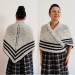  Dark Gray Claire Shawl Alpaca, Inspired Outlander Wool shawl, Sontag Triangle Shawl with button for fastening for Mom Her Outlander Knit  Shawl Alpaca  2