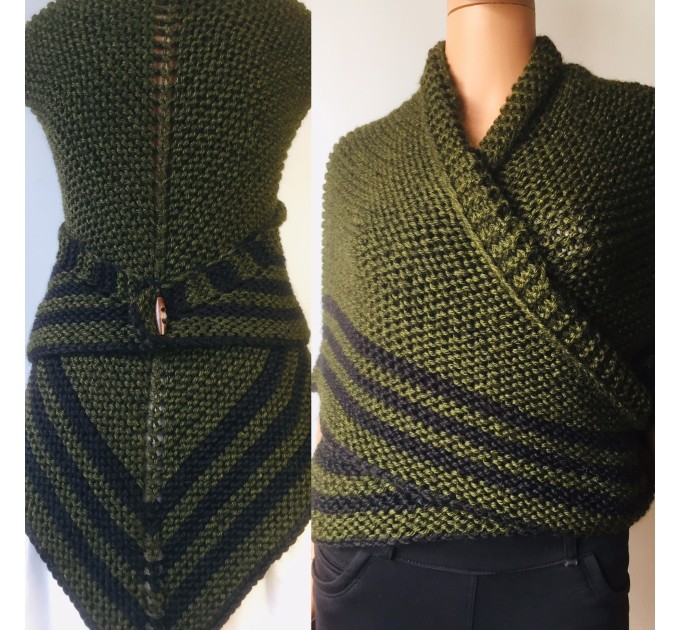  Green Outlander Shawl Wool, Brown Striped Triangle Shawl, Inspired Claire's Carolina S4 Drums of Autumn Claire Fraser Ridge Black Gray  Shawl Wool Mohair  