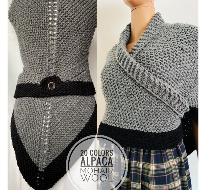  Outlander rent Claire shawl black triangle wool shawl knit shoulder wrap sontag celtic shawl Carolina Shawl Fraser's Ridge winter shawl  Shawl Wool Mohair  14