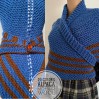Blue Hand knitted outlander inspired rent shawl Carolina shawl blue wool triangle shawl celtic sontag shawl gift for mom her