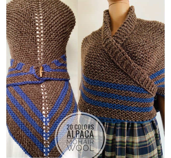  Brown Outlander shawl knit wrap Claire celtic shawl winter sontag triangle wool shawl inspired Outlander Carolina Shawl Claire Fraser shawl  Shawl Wool Mohair  8