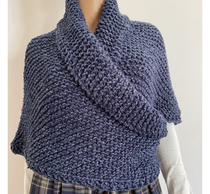  Outlander Claire Sassenach shawl blue denim wool triangle shawl alpaca shawl knit shoulder wrap inspired Outlander gifts mom sister wife  Shawl Wool Mohair  