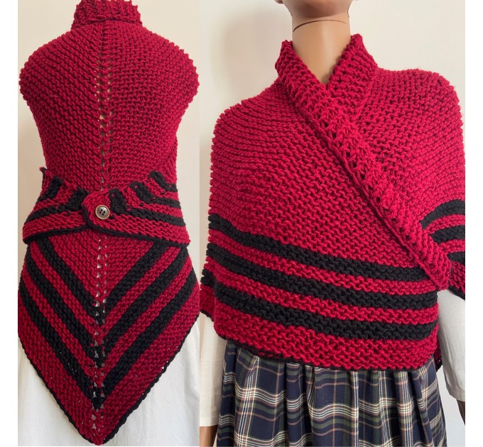  Outlander Claire shawl winter wool sontag triangle shawl red celtic alpaca mohair knit shoulder cape Outlander gifts for mom sister wife  Shawl Wool Mohair  