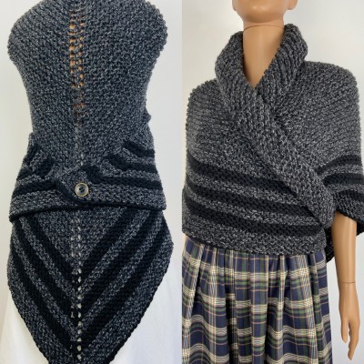 Claire Outlander shawl celtic sontag shawl gray alpaca triangle shawl knit shoulder wrap claire fraser shawl anniversary gift wife mom