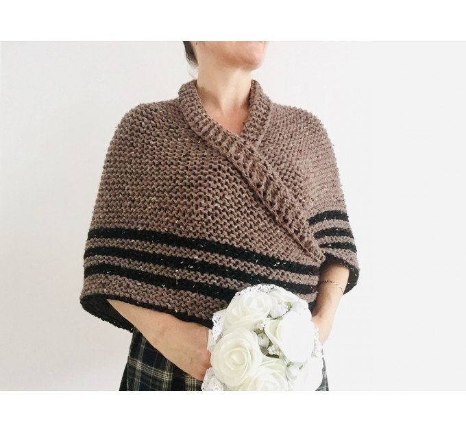  Brown Outlander rent shawl Claire Fraser knit shoulder wrap brown alpaca triangle shawl sontag shawl anniversary gift wife mom  Shawl Alpaca  10