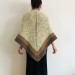  Ivory Outlander Shawl Alpaca, Beige Wool Triangle Shawl knit Brown Claire Shawl, Black Gray sontag shawl anniversary gift her wife mom  Shawl Alpaca  1