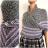 Claire Outlander shawl alpaca gray wool triangle shawl celtic sontag shawl hand crocheted shawl knit shoulder wrap anniversary gift wife mom
