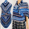 Blue Outlander rent Shawl Claire Knit warm shoulder Wrap, Brown Wool sontag Triangle Shawl for Mom Her Mohair Inspired Outlander multicolor