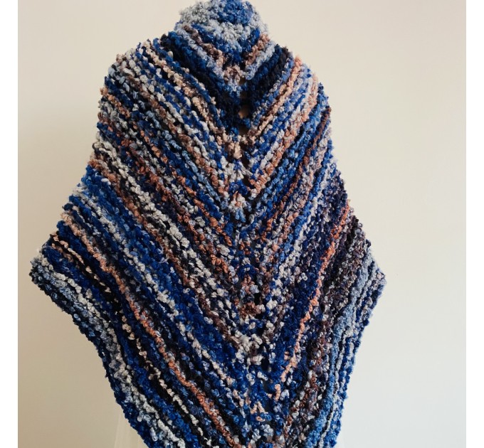  Blue Outlander rent Shawl Claire Knit warm shoulder Wrap, Brown Wool sontag Triangle Shawl for Mom Her Mohair Inspired Outlander multicolor  Shawl Wool Mohair  6