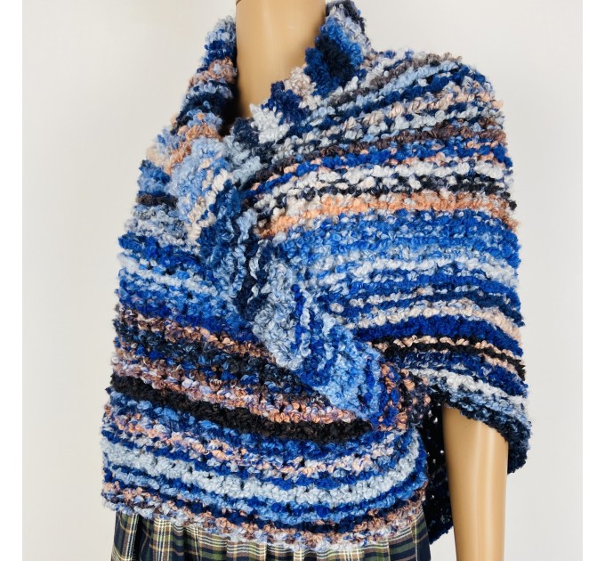  Blue Outlander rent Shawl Claire Knit warm shoulder Wrap, Brown Wool sontag Triangle Shawl for Mom Her Mohair Inspired Outlander multicolor  Shawl Wool Mohair  2