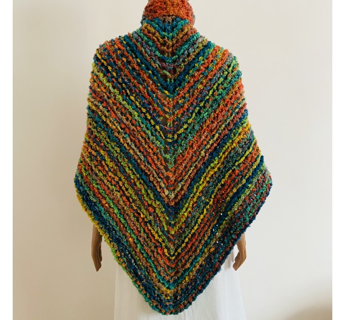  Rainbow Outlander Claire rent shawl orange fall wool triangle shawl halloween knit shoulder wrap mohair celtic shawl Inspired Carolina shawl  Shawl Wool Mohair  3