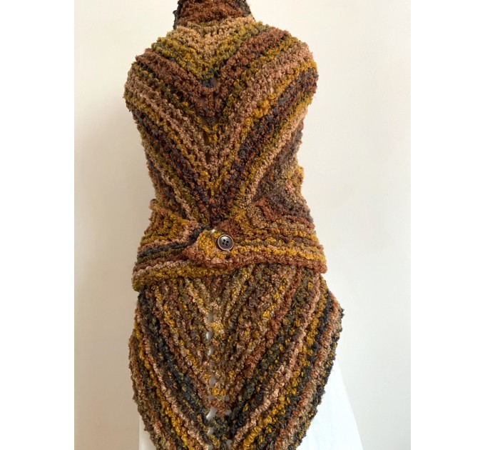  Obsidian brown Outlander Claire rent shawl autumn wool sontag triangle shawl halloween knit shoulder wrap mohair Inspired Outlander shawl  Shawl Wool Mohair  4