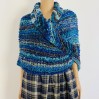 Navy blue Outlander Claire rent shawl winter wool triangle shawl sontag celtic shawl warm knit shoulder wrap Inspired Outlander shawl mohair