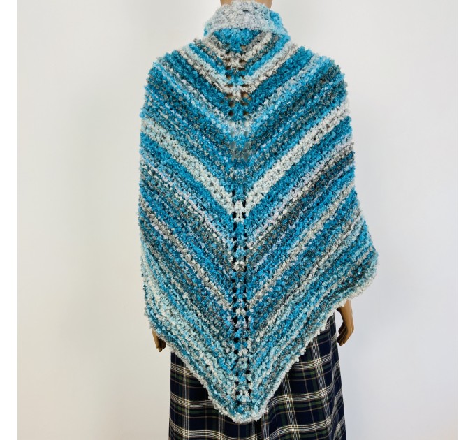  Blue Outlander Claire rent shawl fall winter wool sontag triangle shawl gray celtic knit shoulder wrap mohair Inspired Outlander shawl  Shawl Wool Mohair  1