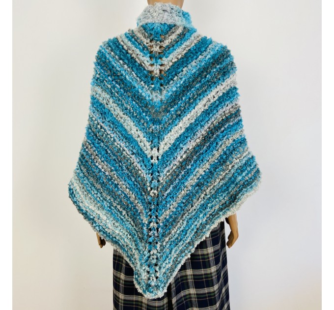  Blue Outlander Claire rent shawl fall winter wool sontag triangle shawl gray celtic knit shoulder wrap mohair Inspired Outlander shawl  Shawl Wool Mohair  3