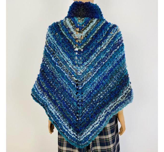  Navy blue Outlander Claire rent shawl winter wool triangle shawl sontag celtic shawl warm knit shoulder wrap Inspired Outlander shawl mohair  Shawl Wool Mohair  3