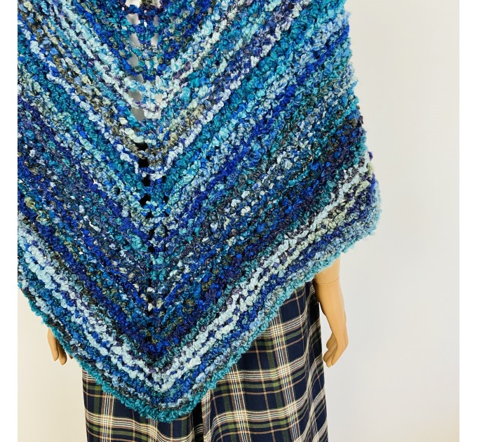  Navy blue Outlander Claire rent shawl winter wool triangle shawl sontag celtic shawl warm knit shoulder wrap Inspired Outlander shawl mohair  Shawl Wool Mohair  4