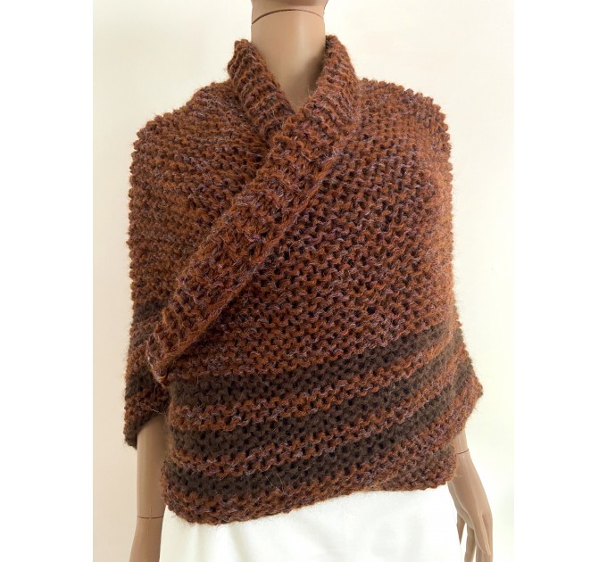  Brown Outlander Claire Shawl Triangle Shoulder alpaca, Outlander shawl knit Wrap angora, Wool Sontag shawl anniversary gift Mom Her Sister  Shawl Alpaca  2