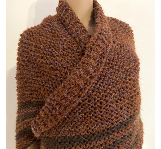  Brown Outlander Claire Shawl Triangle Shoulder alpaca, Outlander shawl knit Wrap angora, Wool Sontag shawl anniversary gift Mom Her Sister  Shawl Alpaca  3