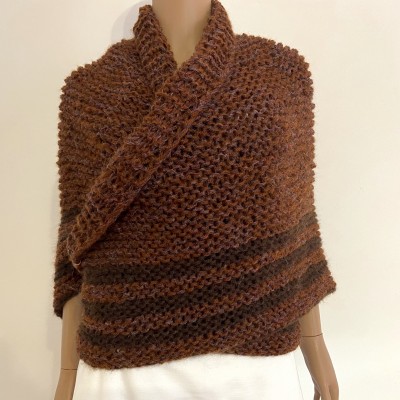 Brown Outlander Claire Shawl Triangle Shoulder alpaca, Outlander shawl knit Wrap angora, Wool Sontag shawl anniversary gift Mom Her Sister