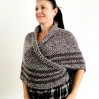 Gray Outlander shawl knit wrap angora, Claire shawl alpaca with button for fastening Sontag Triangle wool Shawl Chunky warm shoulder wrap