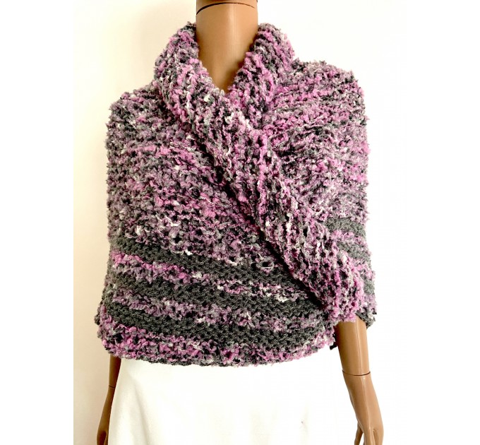  Lilac Claire outlander shawl knit shoulder wrap gray alpaca triangle wool shawl sontag celtic shawl Carolina Shawl outlander  Shawl Alpaca  3