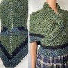 Outlander inspired Сlaire Shawl knit shoulder wrap celtic shawl winter triangle alpaca shawl green wool sontag Outlander Carolina shawl
