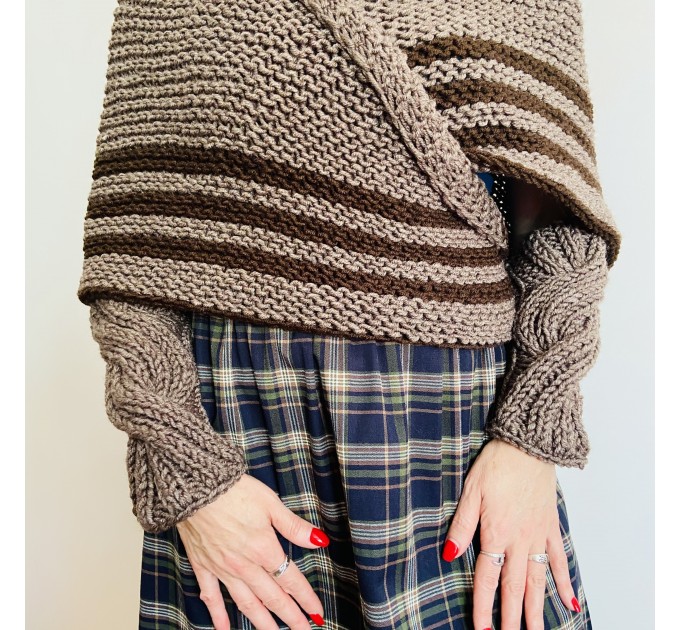 Brown Outlander inspired Claire's arm warmers alpaca mittens women hand knit mittens Outlander fingerless wool mitts Claire's gauntlets
