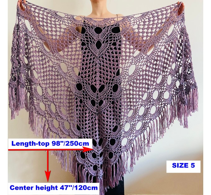  Purple triangle shawl with fringe Lace shawl for wedding wrap wool bridal shawl bride cover up bridal stole wedding capelet bridesmaid shawl  Shawl / Wraps  16