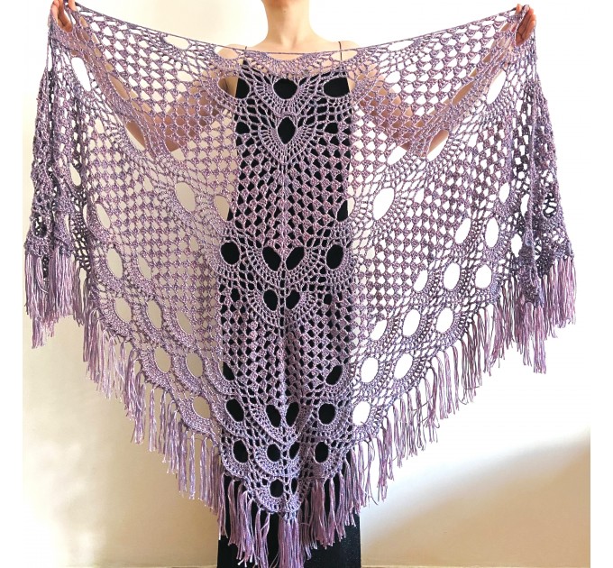  Lilac bridal shawl wool triangle shawl fringe bridesmaid shawl wedding cape bride shawl winter bridal wrap wedding dress shawl bridal cape  Shawl / Wraps  