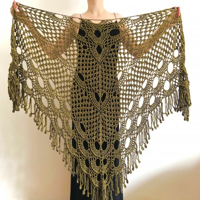 Yellow black lace shawl bridal shawl wedding capelet triangle shawl fringe wool bride stole bridesmaid capelet bride wrap