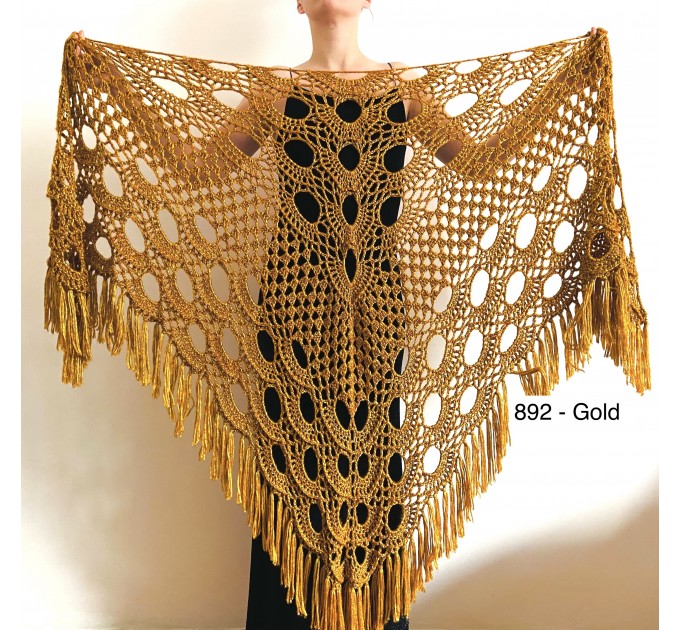  Yellow black lace shawl bridal shawl wedding capelet triangle shawl fringe wool bride stole bridesmaid capelet bride wrap  Shawl / Wraps  4