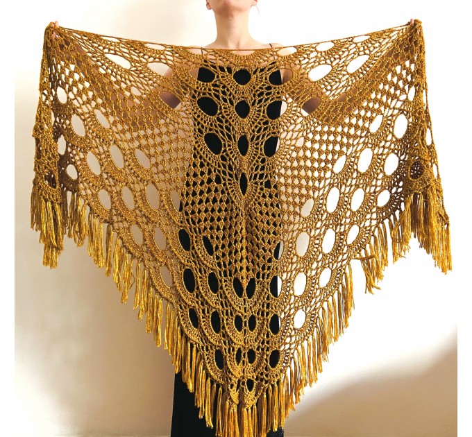  GOLD bridal wrap Bridal shawl Wedding shawl Wedding wrap Bridal cape Wedding cover up Bride shawl Fuzzy shawl Triangle Shawl Fringe  Shawl / Wraps  