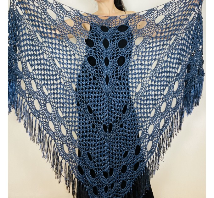  Black lace shawl fall winter wool triangle shawl fringe bridal party shawl wedding knit warm shoulder Wrap bridesmaid shawl bridal cover up  Shawl / Wraps  8