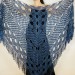  Black silver wedding wool shawl metallic bridal shawl dark gray women fringe shawl bride shawl plus size crochet triangle shawl  Shawl / Wraps  2