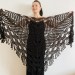  Black lace shawl fall winter wool triangle shawl fringe bridal party shawl wedding knit warm shoulder Wrap bridesmaid shawl bridal cover up  Shawl / Wraps  