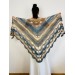  Beige blue women shawl wrap boho summer triangle fringe shawl soft acrylic vegan shawl crochet gradient evening wraps  Acrylic / Vegan  3