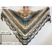Beige blue women shawl wrap boho summer triangle fringe shawl soft acrylic vegan shawl crochet gradient evening wraps