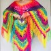  Blue Poncho Fringe Jacket, Rainbow Knit Poncho, Crochet Shawl Wraps, Plus Size Winter Cape Vegan Clothing, Oversized Warm Coat Sweater  Acrylic / Vegan  8