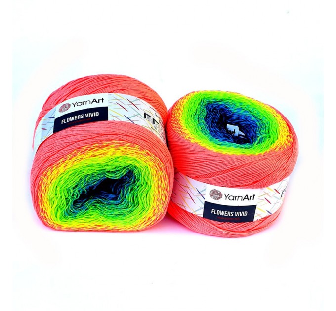  YARNART FLOWERS VIVID 250 grams-1000 meter Gradient Cotton Yarn Rainbow Knitting Yarn Crochet Cotton Organic Soft Yarn  Yarn  4