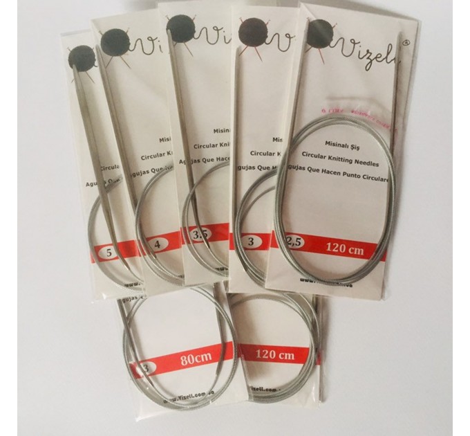 Circular Knitting Needles, Fixed Circular Tross in Silicone, All Lengths and Sizes, 2 2.5 3 3.5 4 4.5 5 5.5 6 7 8 9 10mm 80cm 120cm