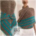  Turquoise Claire Outlander Shawl Wool Triangle Shawl celtic sontag shawl Mohair Knit warm shoulder anniversary gift Mom Her Sister   Shawl Wool Mohair  9