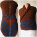  Brown Outlander Inspired Claire Shawl Shoulder warmer wrap, Wool Triangle sontag shawl with button for fastening, Claire Carolina S4 Drums of Autumn  Shawl Wool Mohair  4