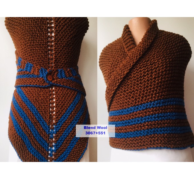  Brown Outlander Inspired Claire Shawl Shoulder warmer wrap, Wool Triangle sontag shawl with button for fastening, Claire Carolina S4 Drums of Autumn  Shawl Wool Mohair  3