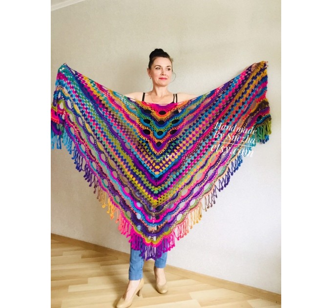 Boho crochet shawl Festival Clothing Woman Poncho, Plus Size Man poncho ...