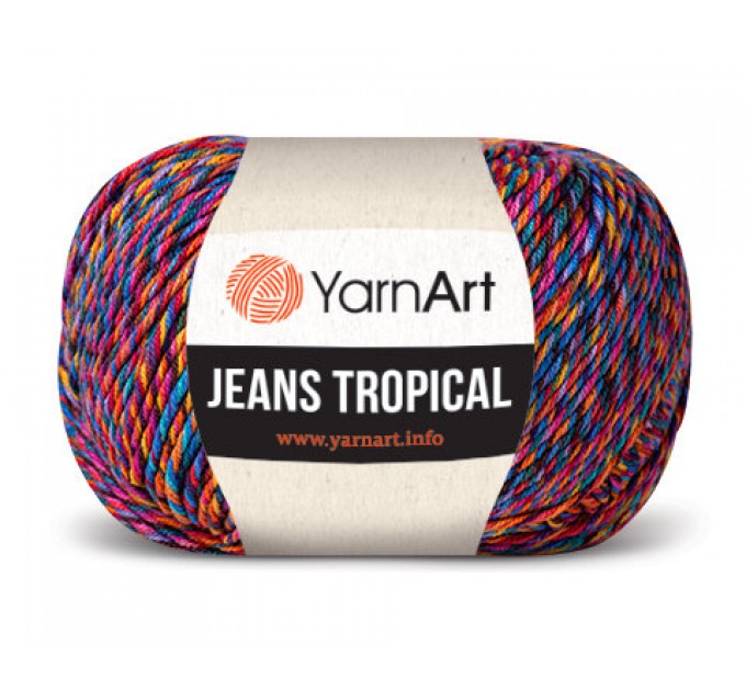 Cotton Yarn, YarnArt JEANS TROPICAL, Gradient Yarn, Knitting Yarn, Crochet, Multicolor Yarn