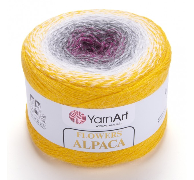  Flowers ALPACA YarnArt Yarn 250 grams 940 meters ombre yarn gradient yarn crochet yarn rainbow yarn knitting yarn cake multicolor yarn  Yarn  